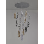 NL91389 Washington 15 Light Pendant Polished Chrome, Clear, Amber & Smoked Glass