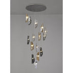 NL91389 Washington 15 Light Pendant Polished Chrome, Clear, Amber & Smoked Glass