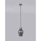 NL84149 Zen Pendant 17cm Round Chrome & Smoke