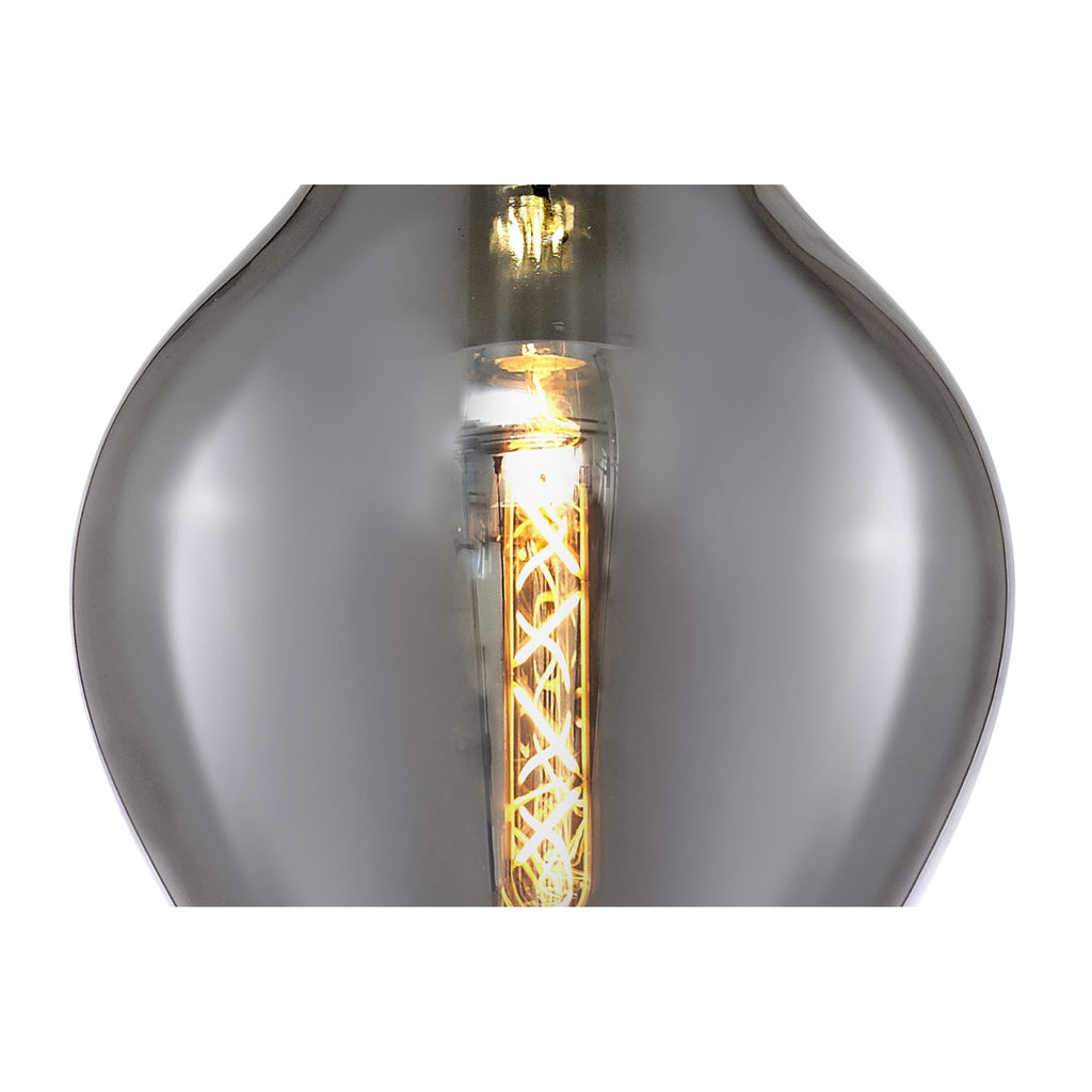 NL84159 Zen Pendant 28cm Round Chrome & Smoke