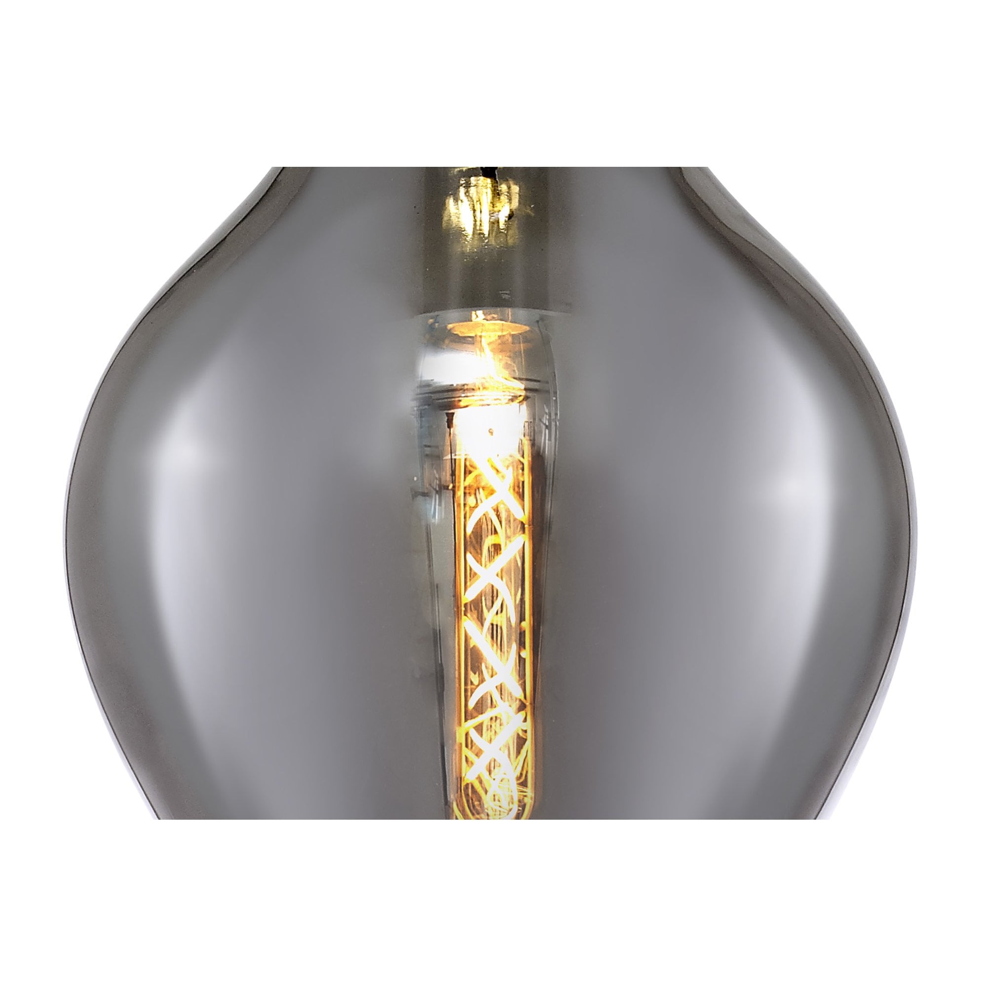 NL84159 Zen Pendant 28cm Round Chrome & Smoke