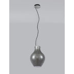 NL84159 Zen Pendant 28cm Round Chrome & Smoke
