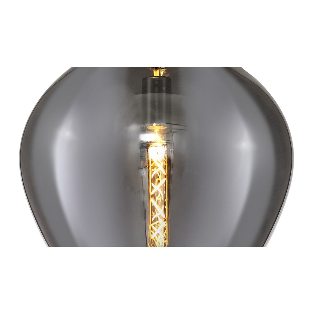NL84169 Zen Pendant 38cm Round Chrome & Smoke