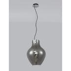 NL84169 Zen Pendant 38cm Round Chrome & Smoke