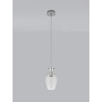 NL84179 Zen Pendant 17cm Round Chrome & Clear