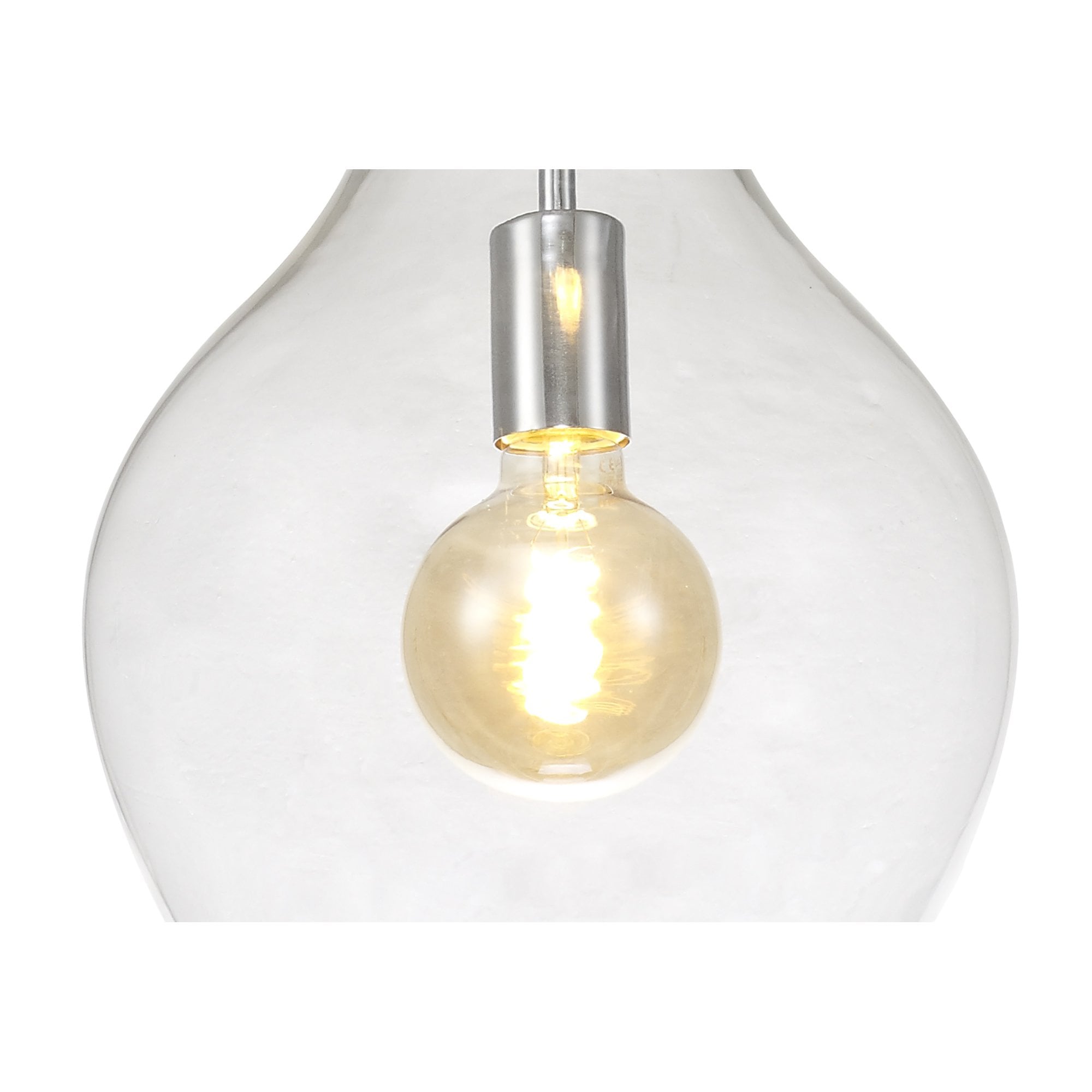 NL84189 Zen Pendant 28cm Round Chrome & Clear