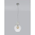 NL84189 Zen Pendant 28cm Round Chrome & Clear
