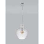 NL84199 Zen Pendant 38cm Round Chrome & Clear