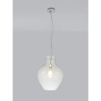 NL84199 Zen Pendant 38cm Round Chrome & Clear