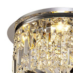 NL78049 Zian 45cm Round Flush Chandelier 5 Light Polished Chrome/Crystal