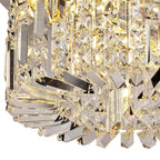 NL78049 Zian 45cm Round Flush Chandelier 5 Light Polished Chrome/Crystal