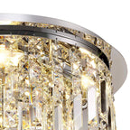 NL78049 Zian 45cm Round Flush Chandelier 5 Light Polished Chrome/Crystal