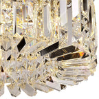 NL78049 Zian 45cm Round Flush Chandelier 5 Light Polished Chrome/Crystal