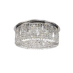 NL78059 Zian 65cm Round Flush Chandelier 8 Light Polished Chrome/Crystal