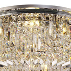 NL78059 Zian 65cm Round Flush Chandelier 8 Light Polished Chrome/Crystal