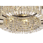 NL78059 Zian 65cm Round Flush Chandelier 8 Light Polished Chrome/Crystal