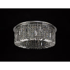 NL78059 Zian 65cm Round Flush Chandelier 8 Light Polished Chrome/Crystal