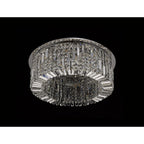 NL78059 Zian 65cm Round Flush Chandelier 8 Light Polished Chrome/Crystal