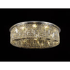 NL78069 Zian 80cm Round Flush Chandelier 12 Light Polished Chrome/Crystal