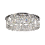 NL78069 Zian 80cm Round Flush Chandelier 12 Light Polished Chrome/Crystal