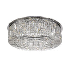 NL78069 Zian 80cm Round Flush Chandelier 12 Light Polished Chrome/Crystal
