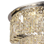 NL78069 Zian 80cm Round Flush Chandelier 12 Light Polished Chrome/Crystal