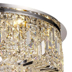 NL78069 Zian 80cm Round Flush Chandelier 12 Light Polished Chrome/Crystal