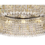 NL78069 Zian 80cm Round Flush Chandelier 12 Light Polished Chrome/Crystal