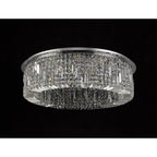 NL78069 Zian 80cm Round Flush Chandelier 12 Light Polished Chrome/Crystal