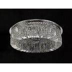 NL78069 Zian 80cm Round Flush Chandelier 12 Light Polished Chrome/Crystal