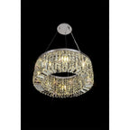 NL78079 Zian 60cm Round Pendant Chandelier 8 Light Polished Chrome/Crystal