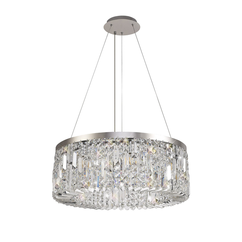 NL78079 Zian 60cm Round Pendant Chandelier 8 Light Polished Chrome/Crystal