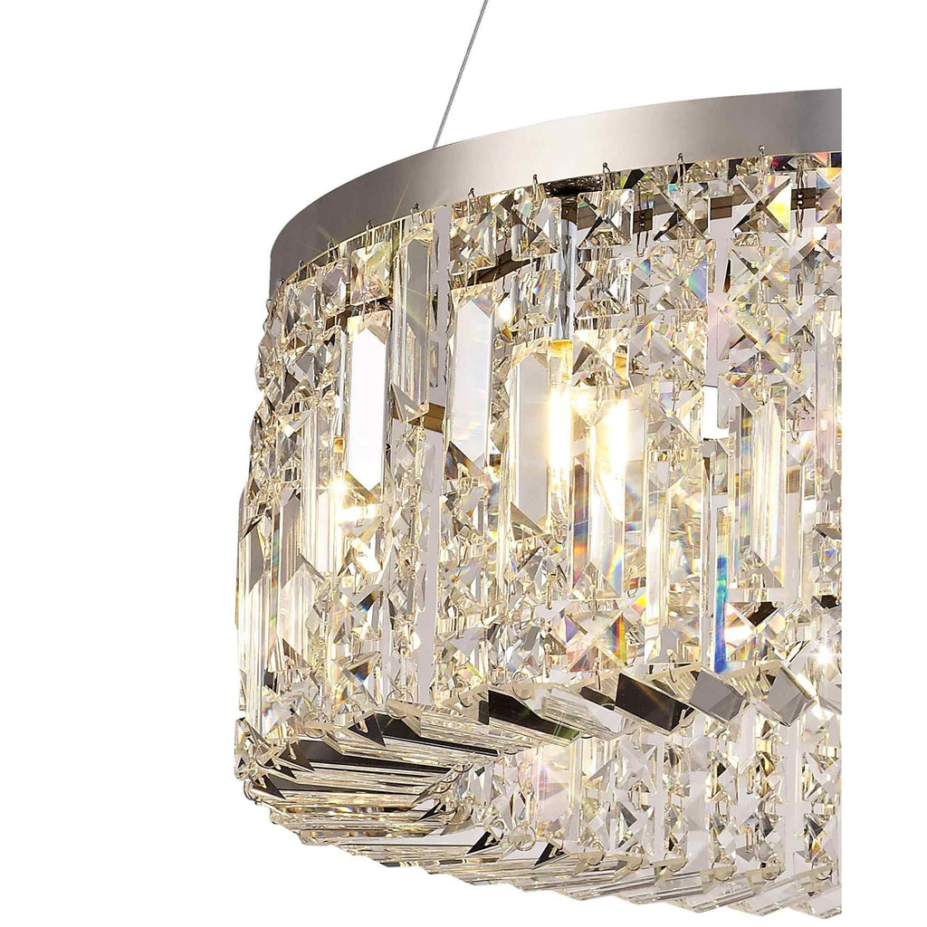 NL78079 Zian 60cm Round Pendant Chandelier 8 Light Polished Chrome/Crystal