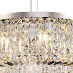 NL78079 Zian 60cm Round Pendant Chandelier 8 Light Polished Chrome/Crystal