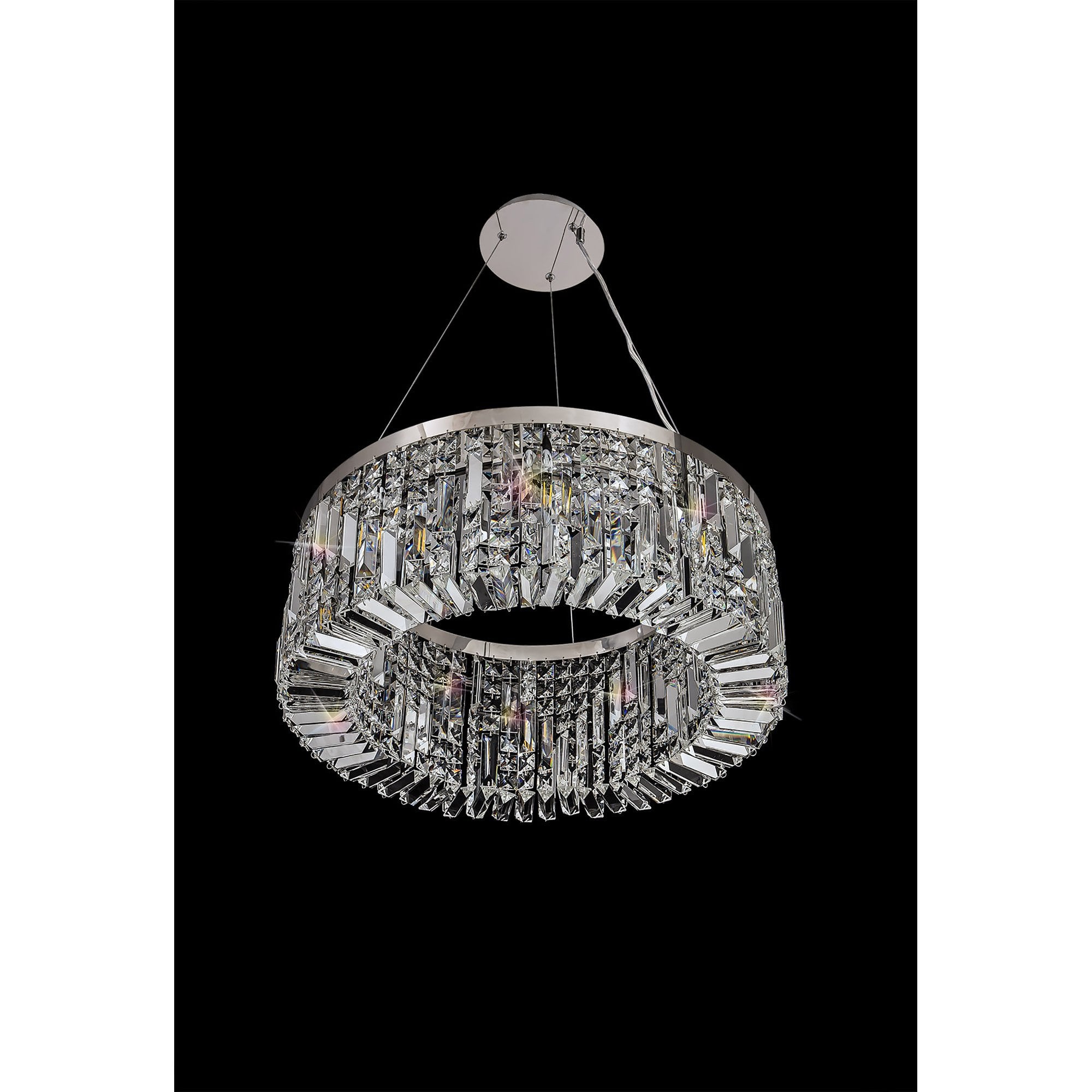 NL78079 Zian 60cm Round Pendant Chandelier 8 Light Polished Chrome/Crystal