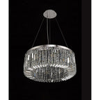 NL78079 Zian 60cm Round Pendant Chandelier 8 Light Polished Chrome/Crystal