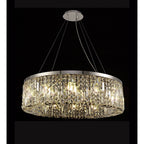 NL78089 Zian 80cm Round Pendant Chandelier 12 Light Polished Chrome/Crystal
