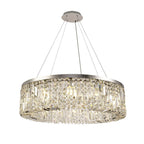 NL78089 Zian 80cm Round Pendant Chandelier 12 Light Polished Chrome/Crystal