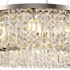 NL78089 Zian 80cm Round Pendant Chandelier 12 Light Polished Chrome/Crystal