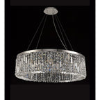NL78089 Zian 80cm Round Pendant Chandelier 12 Light Polished Chrome/Crystal