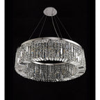 NL78089 Zian 80cm Round Pendant Chandelier 12 Light Polished Chrome/Crystal