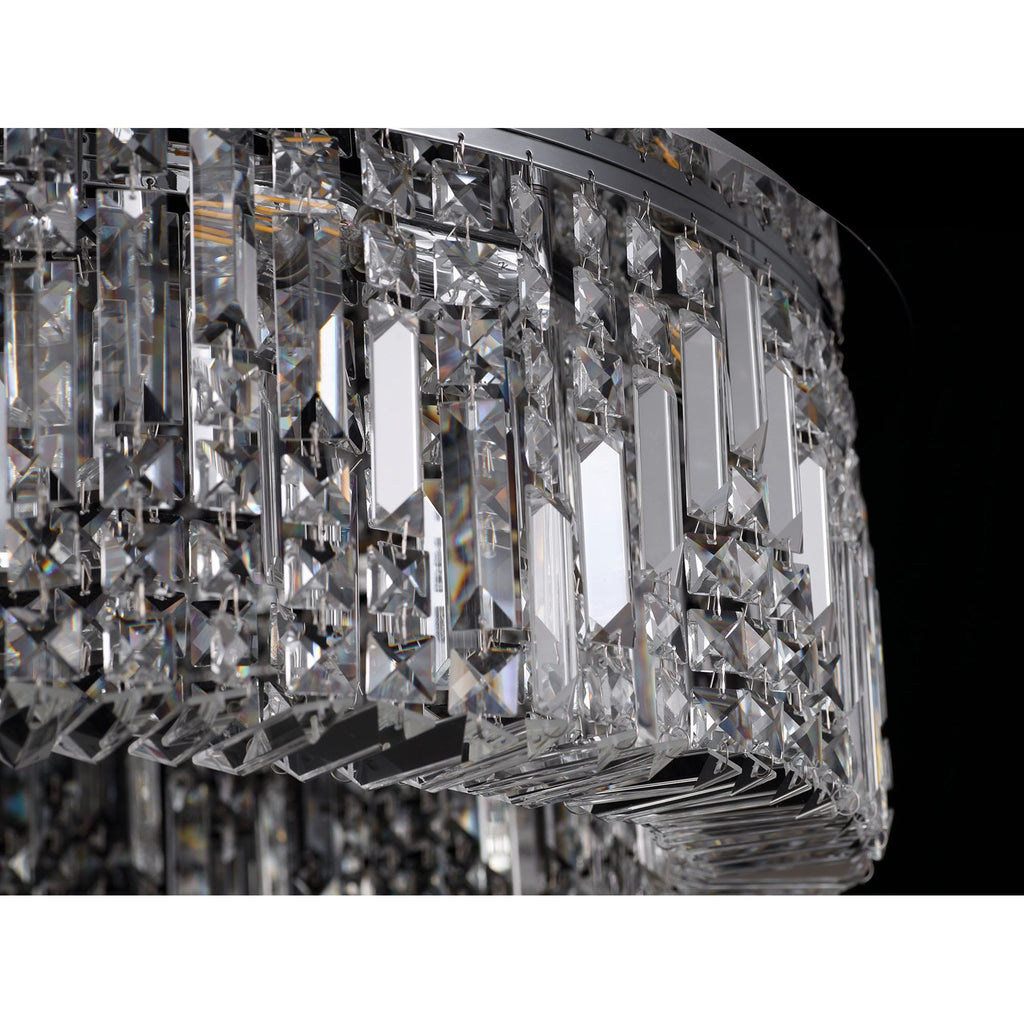 NL78089 Zian 80cm Round Pendant Chandelier 12 Light Polished Chrome/Crystal