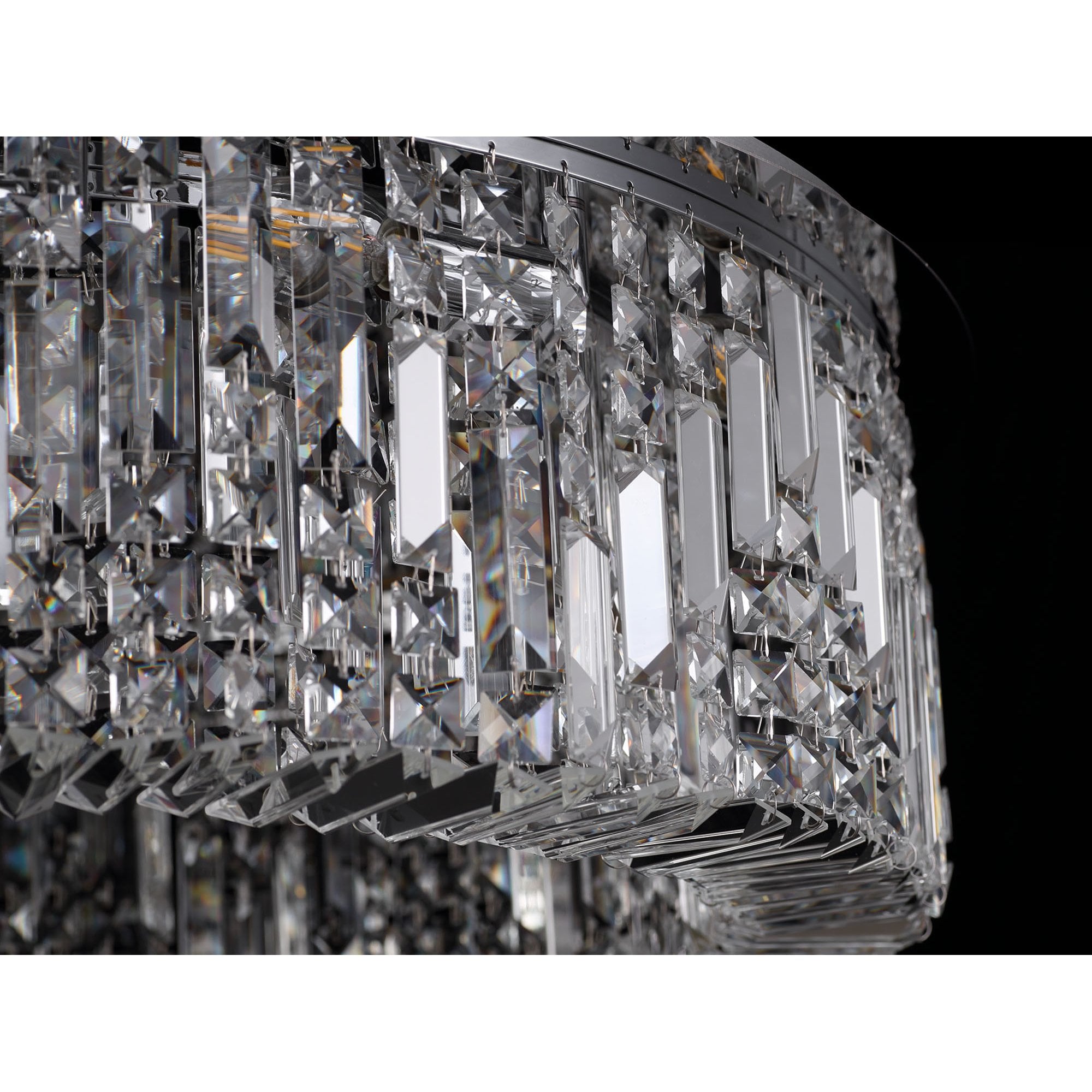 NL78089 Zian 80cm Round Pendant Chandelier 12 Light Polished Chrome/Crystal