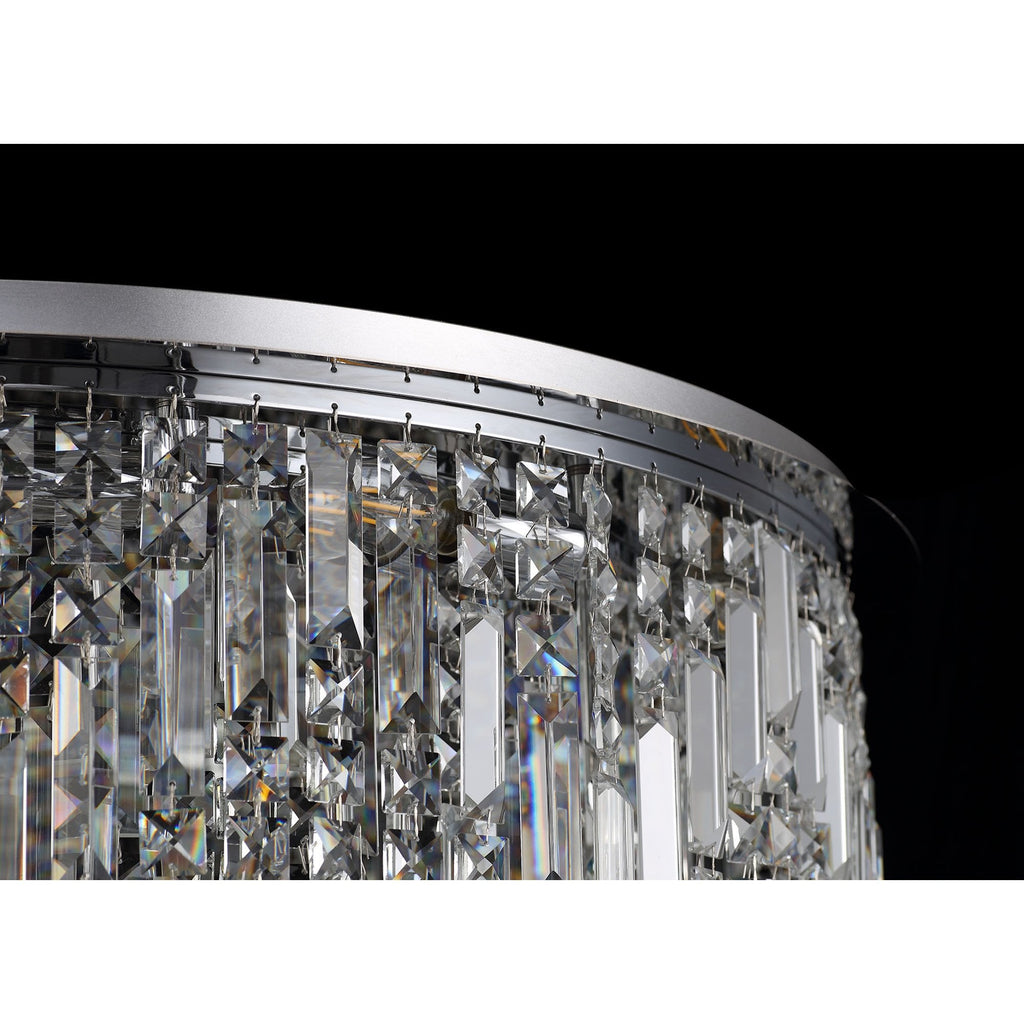 NL78089 Zian 80cm Round Pendant Chandelier 12 Light Polished Chrome/Crystal