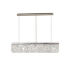 NL78099 Zian 102x9cm Rectangular Pendant Chandelier 5 Light Polished Chrome/Crystal