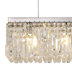 NL78099 Zian 102x9cm Rectangular Pendant Chandelier 5 Light Polished Chrome/Crystal