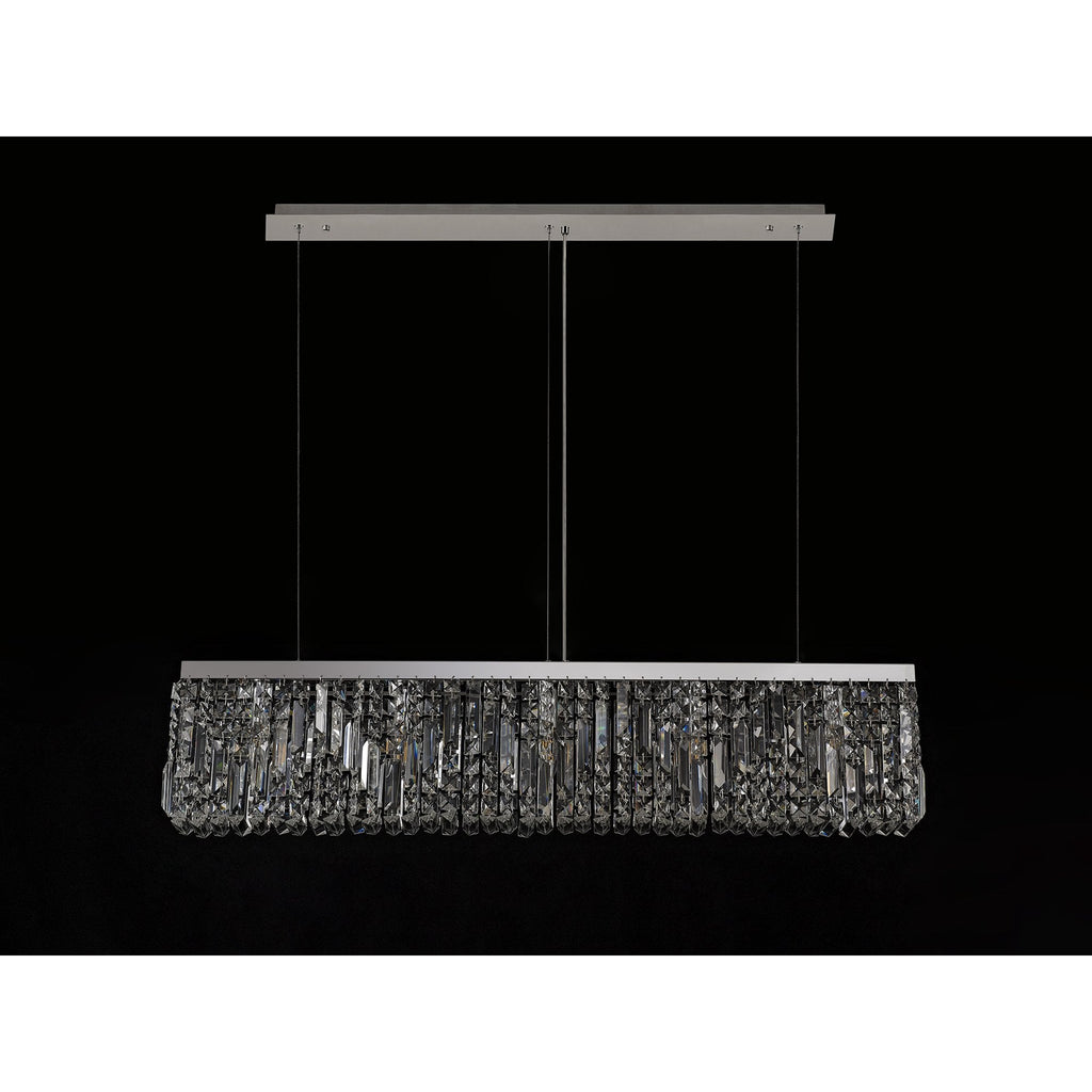 NL78099 Zian 102x9cm Rectangular Pendant Chandelier 5 Light Polished Chrome/Crystal