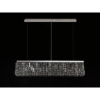 NL78099 Zian 102x9cm Rectangular Pendant Chandelier 5 Light Polished Chrome/Crystal