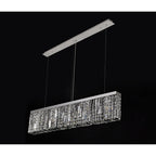 NL78099 Zian 102x9cm Rectangular Pendant Chandelier 5 Light Polished Chrome/Crystal