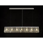 NL78109 Zian 138x9cm Rectangular Pendant Chandelier 7 Light Polished Chrome/Crystal